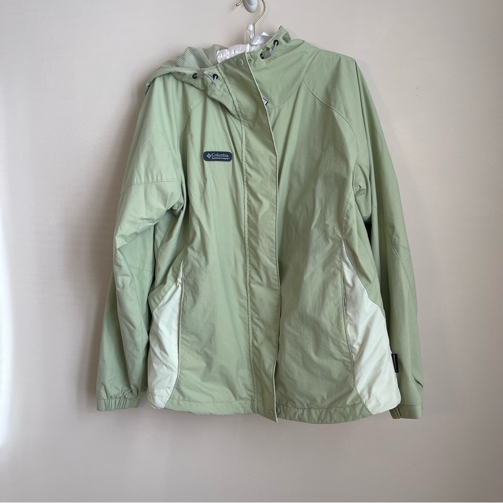Columbia Light Green Hooded Jacket